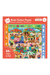 Moritoys Brain Trainer Puzzle: Farmer’s Market 48 Parça Yapboz, Bulma, Sayma ve Eşleştirme Oyunu
